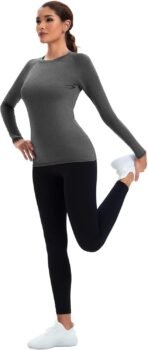 5 Pack Women's Compression Shirt Long Sleeve Workout Tops Athletic Baselayer Quick Dry Gym Yoga Running T-Shirt - Image 5