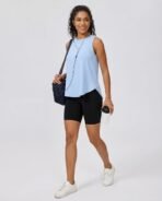 4 Pack Women's Workout Tank Tops Sleeveless Quick Dry Athletic Shirts with Side Slits Lightweight Running Gym Tanks - Image 3