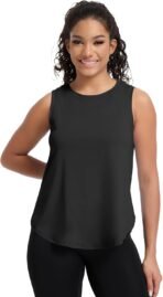 4 Pack Women's Workout Tank Tops Sleeveless Quick Dry Athletic Shirts with Side Slits Lightweight Running Gym Tanks - Image 4