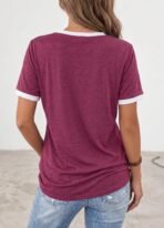 Womens T Shirts Graphic Tees Spring Short Sleeve V Neck Funny Letter Print Casual Loose Cute Summer Tops - Image 3