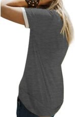 Graphic Tees for Women Short Sleeve Summer Tops Funny Letter Printed Loose Casual T Shirts - Image 2
