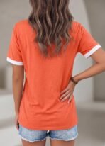 Womens T Shirts Graphic Tees Spring Short Sleeve V Neck Funny Letter Print Casual Loose Cute Summer Tops - Image 3