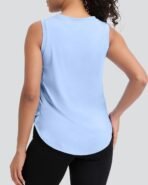 4 Pack Women's Workout Tank Tops Sleeveless Quick Dry Athletic Shirts with Side Slits Lightweight Running Gym Tanks - Image 2