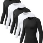 5 Pack Women's Compression Shirt Long Sleeve Workout Tops Athletic Baselayer Quick Dry Gym Yoga Running T-Shirt