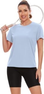 6 Pack Workout Tops for Women Short Sleeve UPF Sun Protection Athletic T Shirts Quick Dry Tennis Yoga Running Crew Neck Tee - Image 2