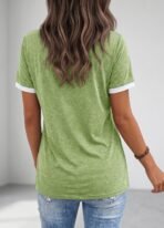 Womens T Shirts Graphic Tees Spring Short Sleeve V Neck Funny Letter Print Casual Loose Cute Summer Tops - Image 2