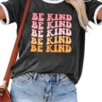 Graphic Tees for Women Short Sleeve Summer Tops Funny Letter Printed Loose Casual T Shirts