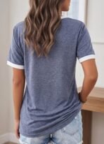 Womens T Shirts Graphic Tees Spring Short Sleeve V Neck Funny Letter Print Casual Loose Cute Summer Tops - Image 3