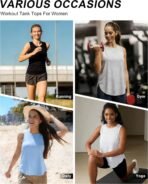 4 Pack Women's Workout Tank Tops Sleeveless Quick Dry Athletic Shirts with Side Slits Lightweight Running Gym Tanks - Image 6