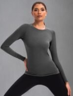 5 Pack Women's Compression Shirt Long Sleeve Workout Tops Athletic Baselayer Quick Dry Gym Yoga Running T-Shirt - Image 7
