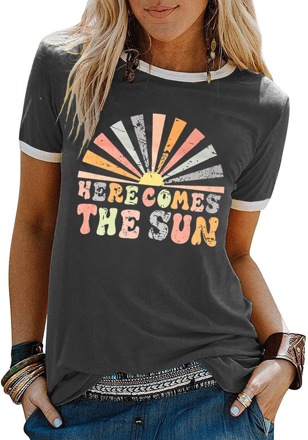 715kWgxjML._AC_SL1500_ Graphic Tees for Women Short Sleeve Summer Tops Funny Letter Printed Loose Casual T Shirts - Image 1