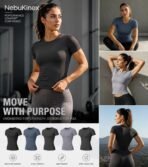 5-Pack Women's Compression Shirts Short Sleeve Workout Tops Athletic Baselayer Quick Dry Gym Yoga Running T-Shirt - Image 5