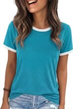 Graphic Tees for Women Short Sleeve Summer Tops Funny Letter Printed Loose Casual T Shirts