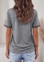 Womens T Shirts Graphic Tees Spring Short Sleeve V Neck Funny Letter Print Casual Loose Cute Summer Tops - Image 2