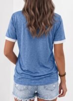 Womens T Shirts Graphic Tees Spring Short Sleeve V Neck Funny Letter Print Casual Loose Cute Summer Tops - Image 3