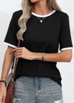 Graphic Tees for Women Short Sleeve Summer Tops Funny Letter Printed Loose Casual T Shirts - Image 2