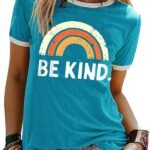 Graphic Tees for Women Short Sleeve Summer Tops Funny Letter Printed Loose Casual T Shirts