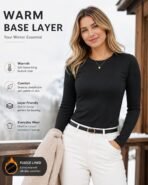 5 Pack Long Sleeve Thermal Shirts for Women Ultra Soft Fleece-Lined Crew Neck Workout Baselayer Tops - Image 5