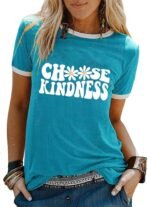 Graphic Tees for Women Short Sleeve Summer Tops Funny Letter Printed Loose Casual T Shirts - Image 3
