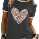 Graphic Tees for Women Short Sleeve Summer Tops Funny Letter Printed Loose Casual T Shirts
