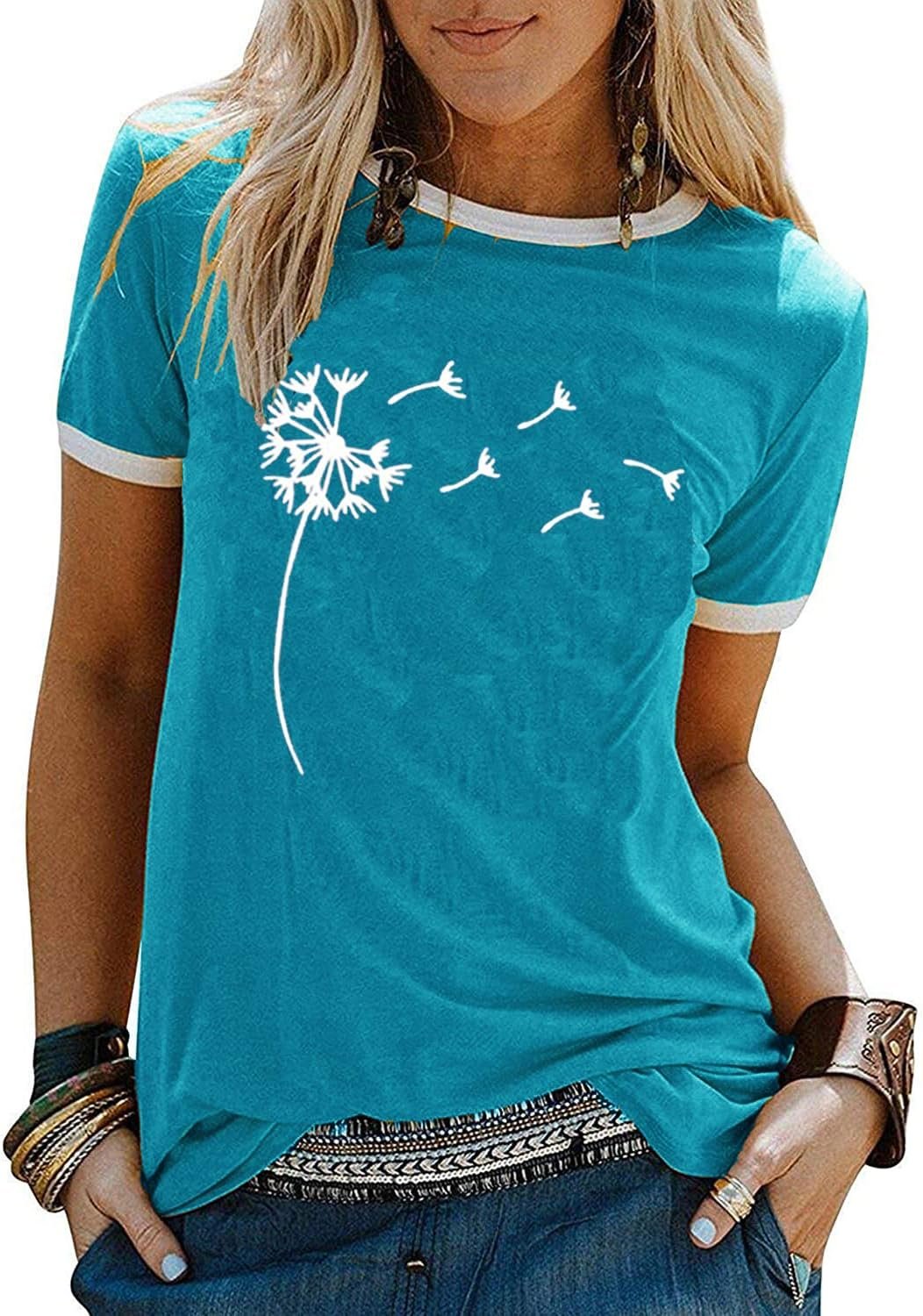 71c6gg0AT2L._AC_SL1500_ Graphic Tees for Women Short Sleeve Summer Tops Funny Letter Printed Loose Casual T Shirts - Image 1