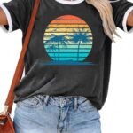 Graphic Tees for Women Short Sleeve Summer Tops Funny Letter Printed Loose Casual T Shirts