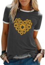 Graphic Tees for Women Short Sleeve Summer Tops Funny Letter Printed Loose Casual T Shirts
