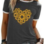 Graphic Tees for Women Short Sleeve Summer Tops Funny Letter Printed Loose Casual T Shirts