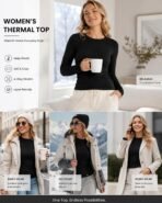 5 Pack Long Sleeve Thermal Shirts for Women Ultra Soft Fleece-Lined Crew Neck Workout Baselayer Tops - Image 6