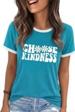 Graphic Tees for Women Short Sleeve Summer Tops Funny Letter Printed Loose Casual T Shirts