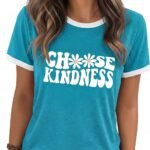Graphic Tees for Women Short Sleeve Summer Tops Funny Letter Printed Loose Casual T Shirts