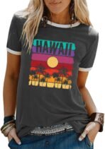 Graphic Tees for Women Short Sleeve Summer Tops Funny Letter Printed Loose Casual T Shirts