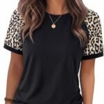 Graphic Tees for Women Short Sleeve Summer Tops Funny Letter Printed Loose Casual T Shirts
