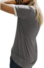 Graphic Tees for Women Short Sleeve Summer Tops Funny Letter Printed Loose Casual T Shirts - Image 2
