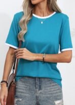 Graphic Tees for Women Short Sleeve Summer Tops Funny Letter Printed Loose Casual T Shirts - Image 2