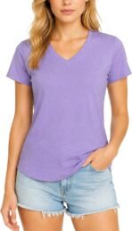 6 Pack Workout Tops for Women Short Sleeve V-Neck Athletic T Shirts UV UPF 50+ Sun Protection Quick Dry Gym Running Yoga Tee - Image 2
