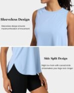 4 Pack Women's Workout Tank Tops Sleeveless Quick Dry Athletic Shirts with Side Slits Lightweight Running Gym Tanks - Image 5