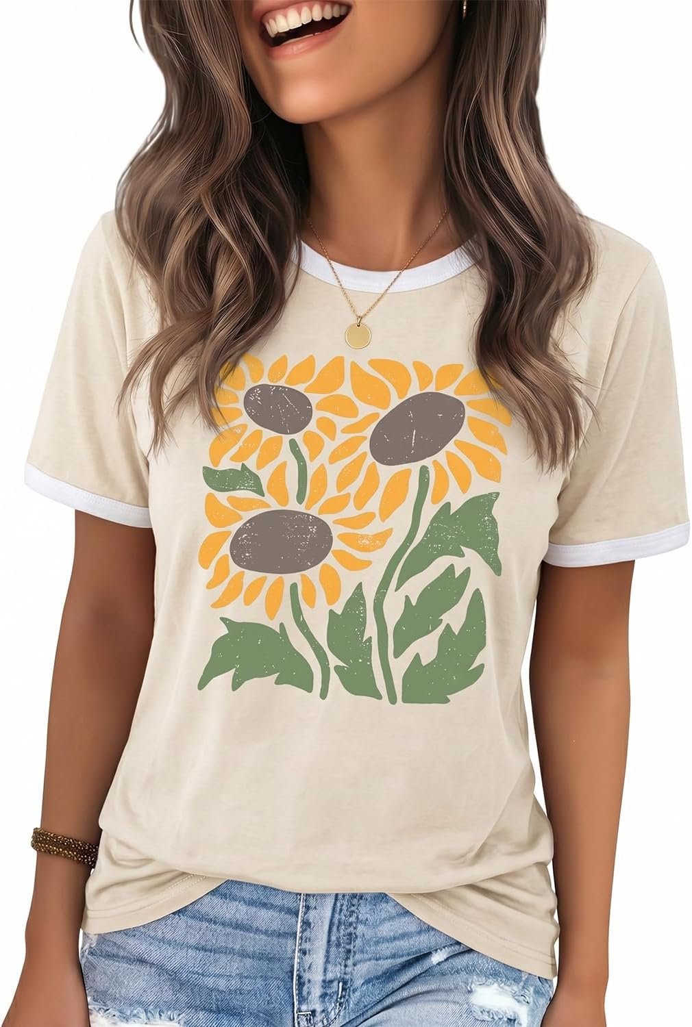 Graphic Tees for Women Short Sleeve Summer Tops Funny Letter Printed Loose Casual T Shirts