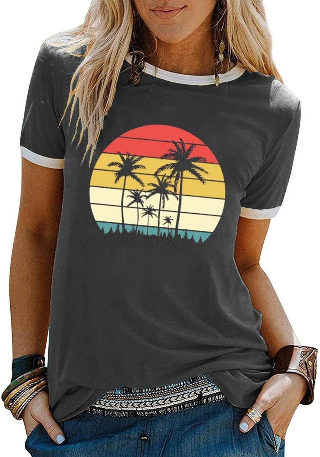 71yx8-iivvL._AC_SL1500_ Graphic Tees for Women Short Sleeve Summer Tops Funny Letter Printed Loose Casual T Shirts - Image 1