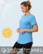 4 Pack Womens Workout Tops Short Sleeve Shirts Sun Protection UPF 50+ Quick Dry Running Outfits for Gym Hiking Loose Fit - Image 4