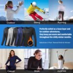5 Pack Long Sleeve Thermal Shirts for Women Ultra Soft Fleece-Lined Crew Neck Workout Baselayer Tops - Image 6