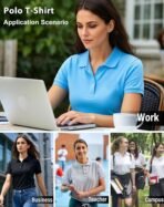 5 Pack Women's Polo Shirts Short Sleeve 3 Buttons Collared Uniform Tops Moisture-Wicking T-Shirts for Work & Casual - Image 6